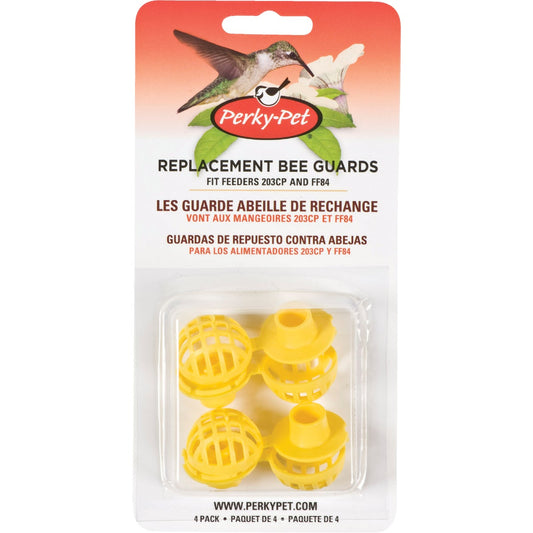 Perky-Pet Yellow Plastic Hummingbird Feeder Replacement Bee Guard (4-Pack)