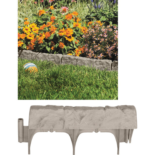 Suncast 6 In. H. x 12 In. L. Border Stone Poly Lawn Edging (10-Pack)