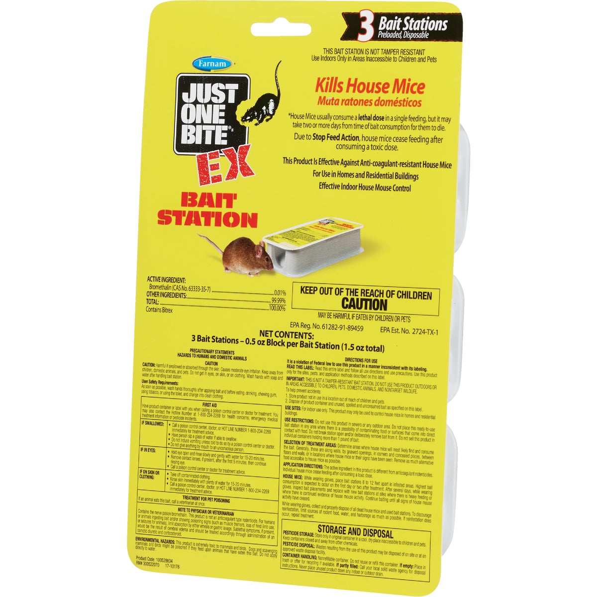 Just One Bite Disposable Mouse Bait Station (3-Pack)