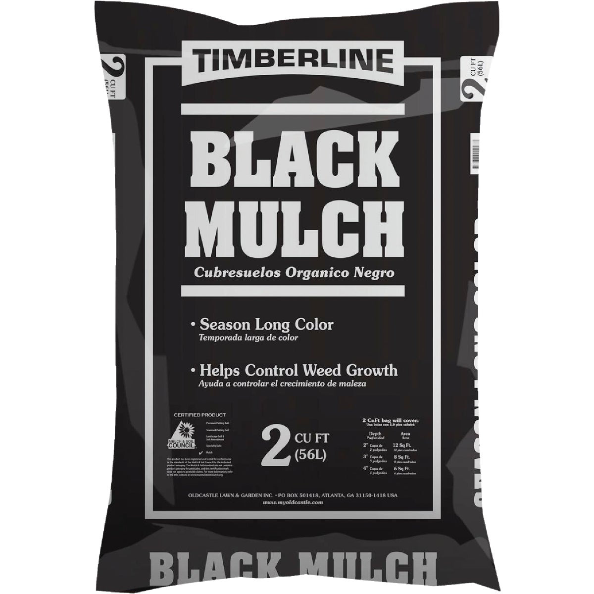 Timberline 2 Cu. Ft. Dyed Black Shredded Hardwood Mulch