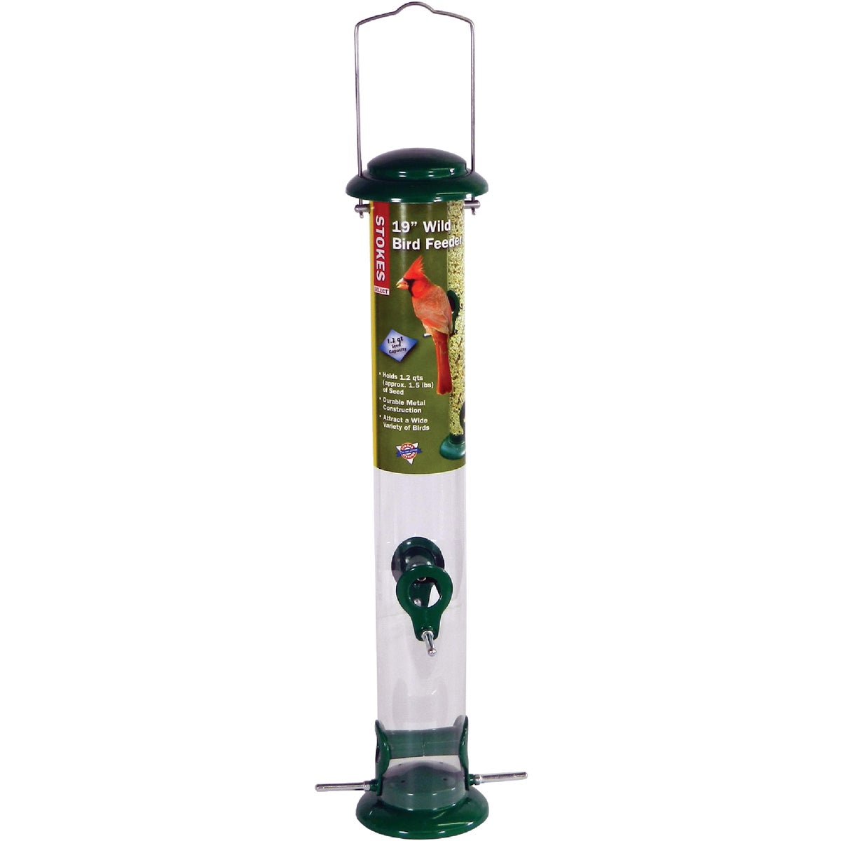 Stokes Select Green Plastic 2 Lb. Capacity Tube Bird Feeder