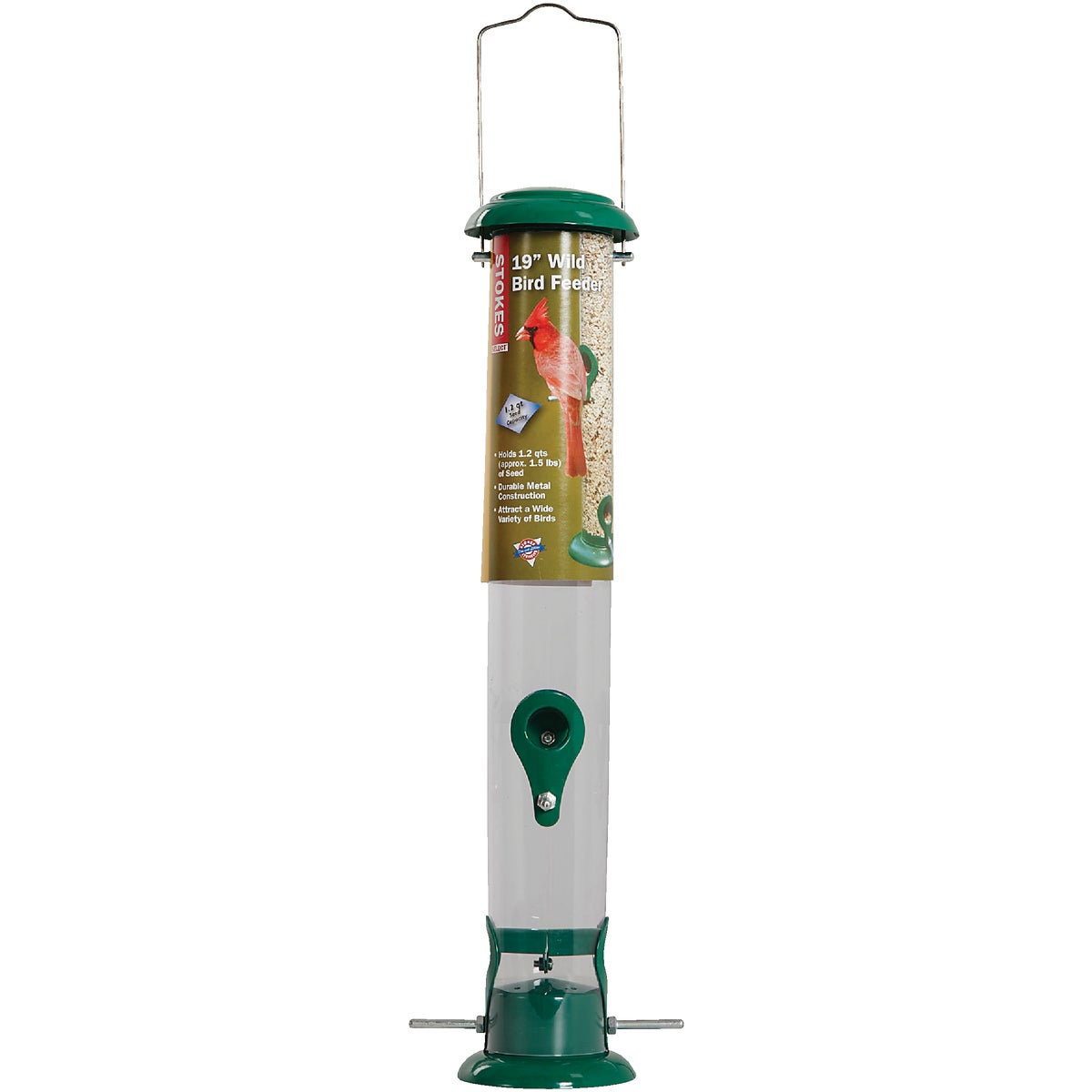 Stokes Select Green Plastic 2 Lb. Capacity Tube Bird Feeder