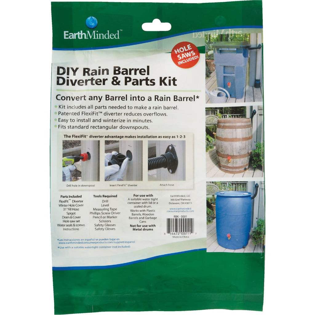 Earth Minded Black DIY Rain Barrel Diverter Kit