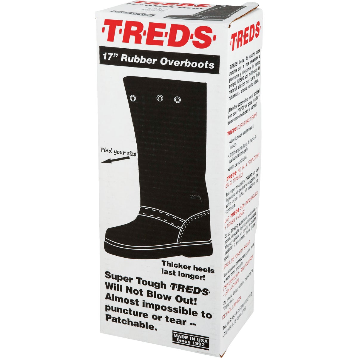 Treds 17 In. H. Rubber Overboot, Men's Shoe Size 8 to 10