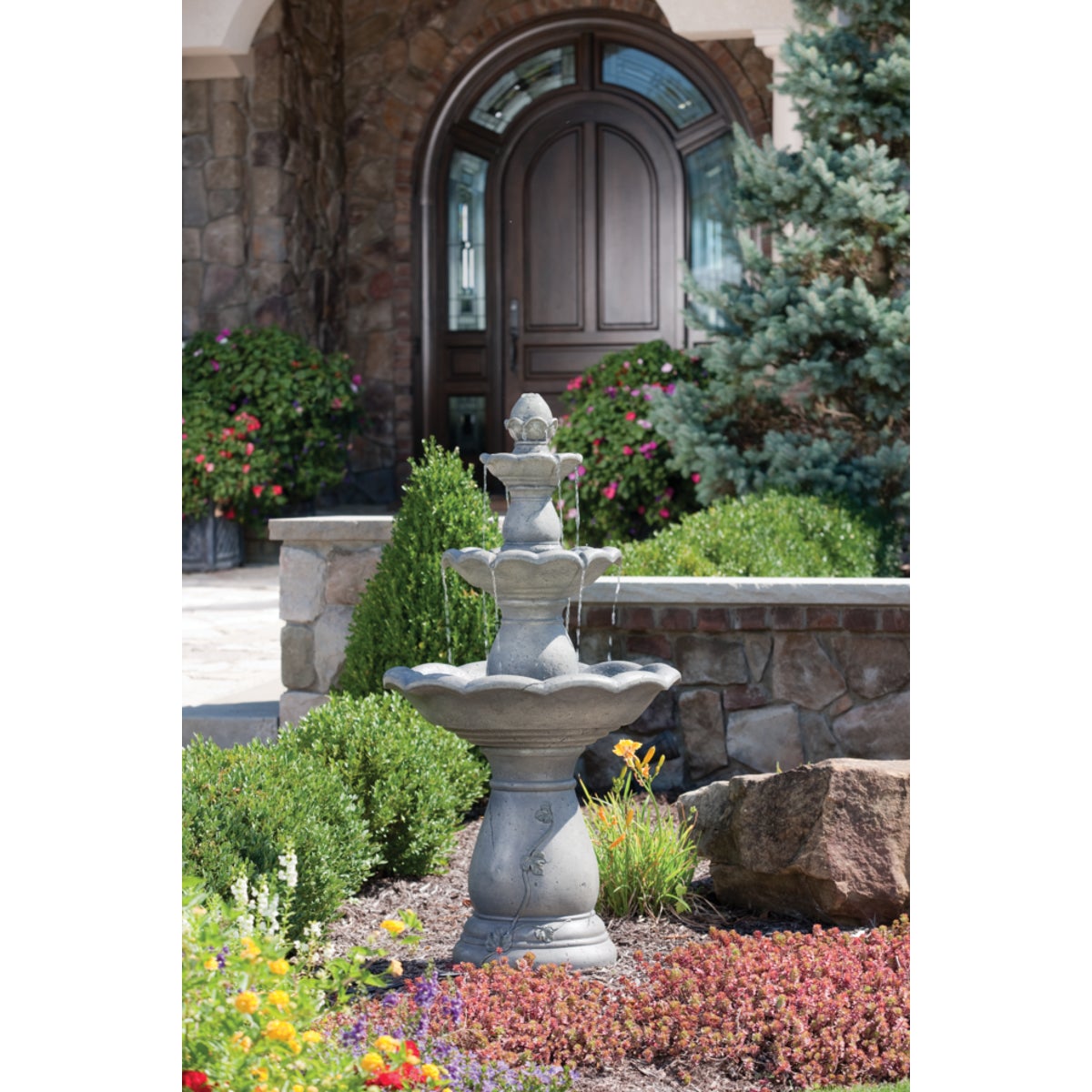 Best Garden 24 In. W. x 46 In. H. x 24 In. L. Resin 3-Tier Fountain