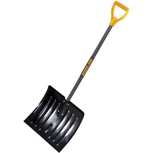 True Temper 18 In. Steel Snow Shovel with Steel Wear Strip and 37 In. Wood Handle