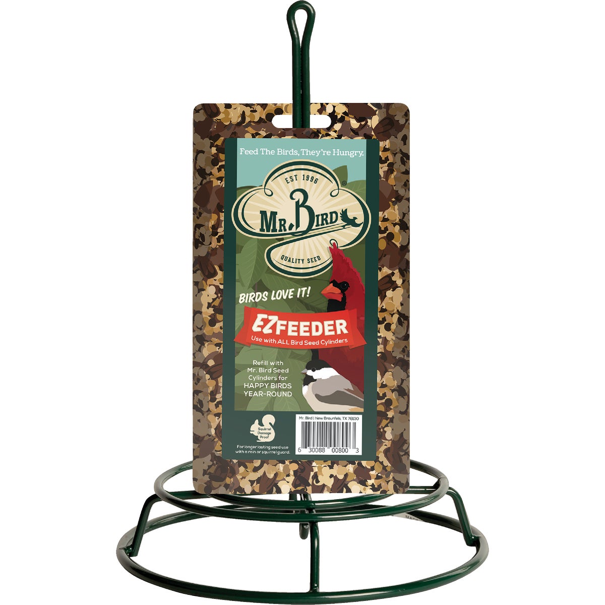 Mr. Bird Green Metal Seed Log Bird Feeder