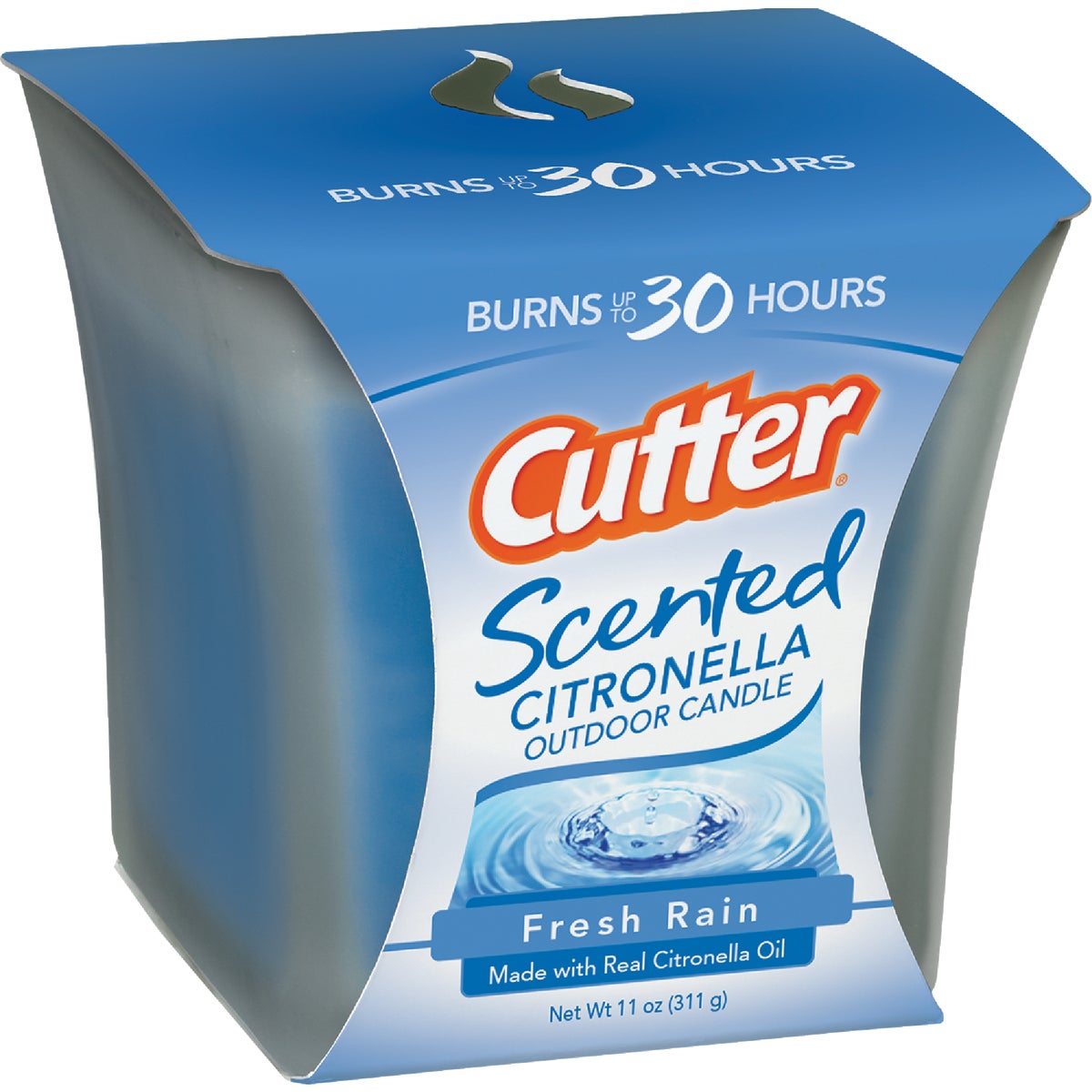 Cutter 11 Oz. 1-Wick Citronella Outdoor Candle, Fresh Rain Scented