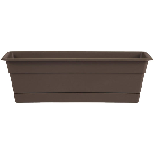 Bloem Dura Cotta 24 In. Plastic Chocolate Flower Box