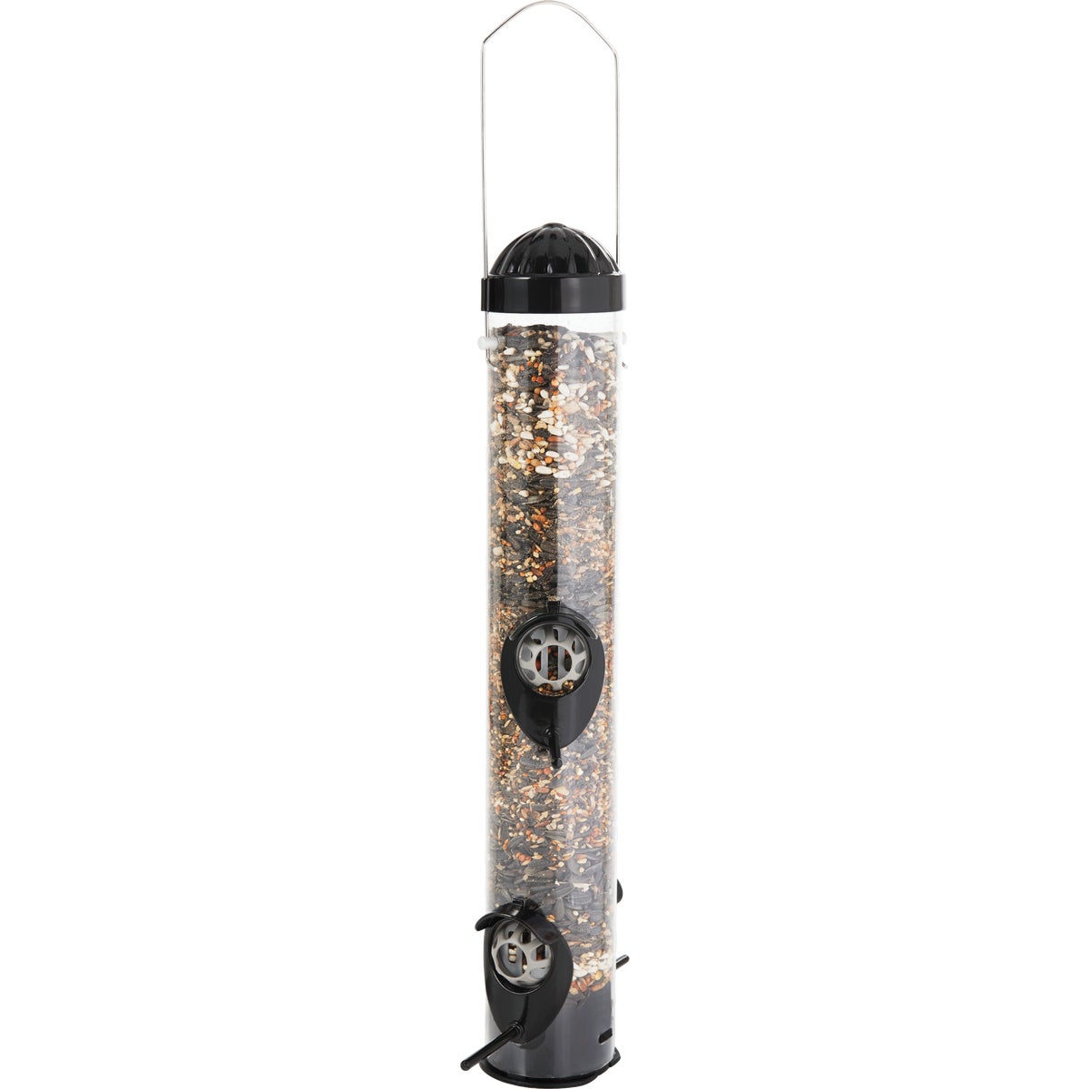 Perky-Pet Squirrel Shield Black Plastic Tube Bird Feeder