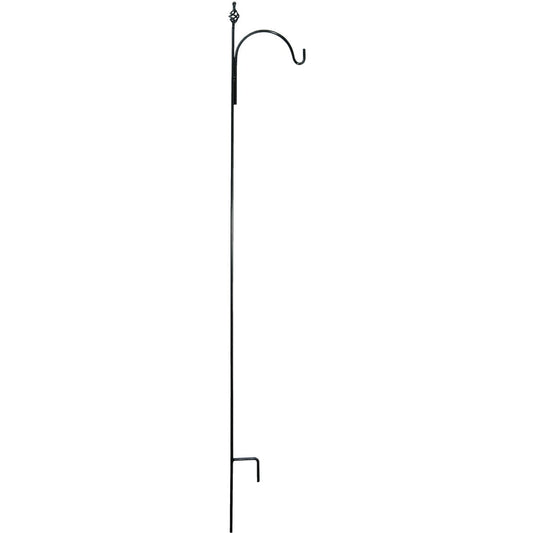 American Gardenworks 90 In. Black Steel Spiral Twist Top Shepherd Rod Hanger