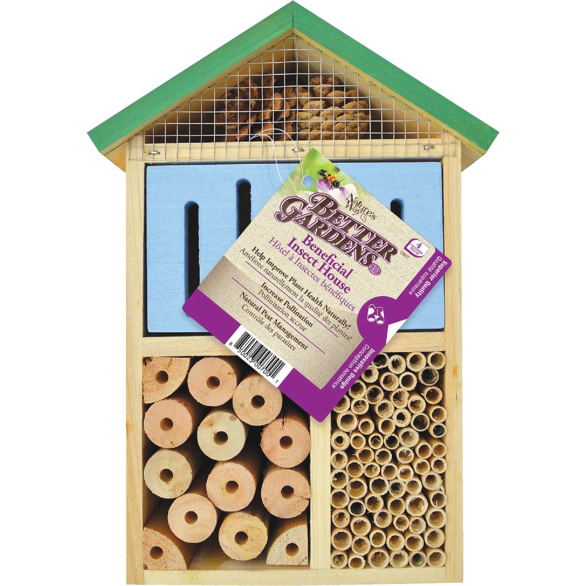 Nature's Way 7 In. W. x 12.5 In. H. x 6 In. D. Cedar Multi-Chamber Insect House