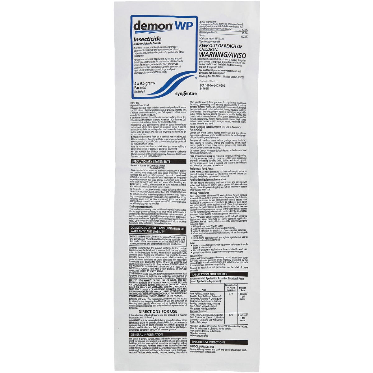 Demon WP 9.5 Gm. Ready To Use Powder Insect Killer