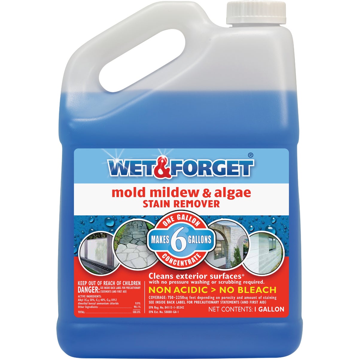 Wet & Forget 1 Gal. Liquid Concentrate Mold, Mildew, & Algae Stain Remover