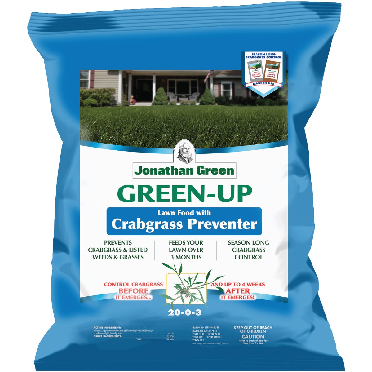 Jonathan Green Green-Up 15 Lb. 5000 Sq. Ft. 22-0-3 Lawn Fertilizer with Crabgrass Preventer