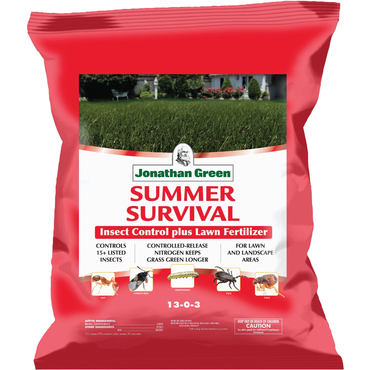 Jonathan Green Summer Survival 17 Lb. 5000 Sq. Ft. 13-0-3 Lawn Fertilizer with Insecticide