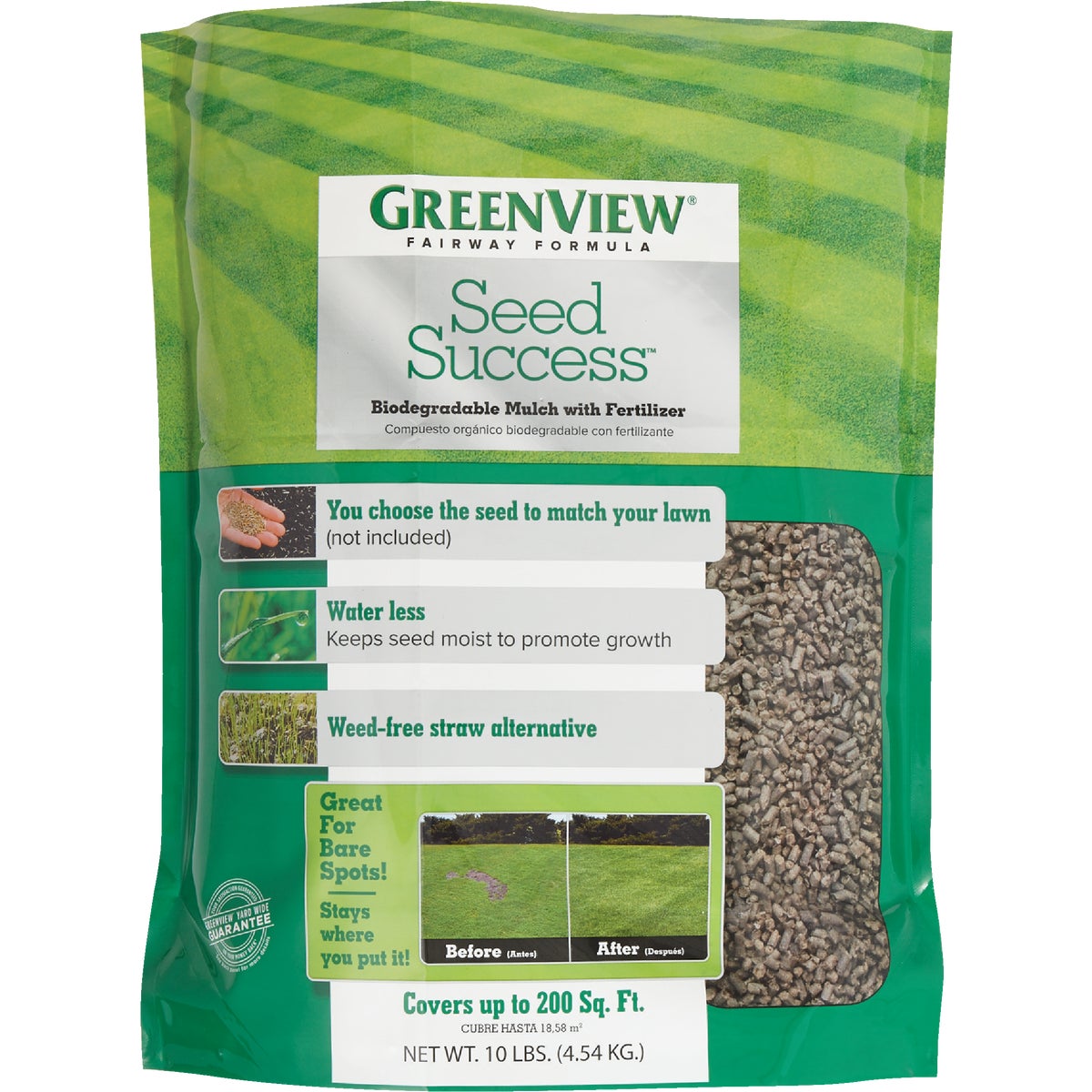 GreenView Seed Success 10 Lb. 200 Sq. Ft. 1-2-0.5 Starter Fertilizer with Biodegradable Mulch