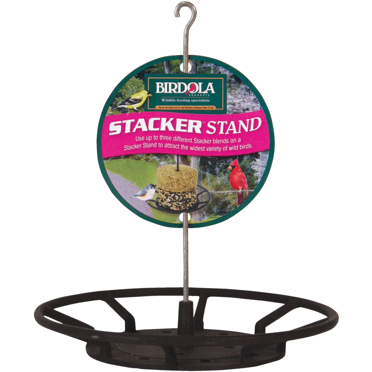 Birdola Seed Stacker Black Plastic Stand Bird Feeder