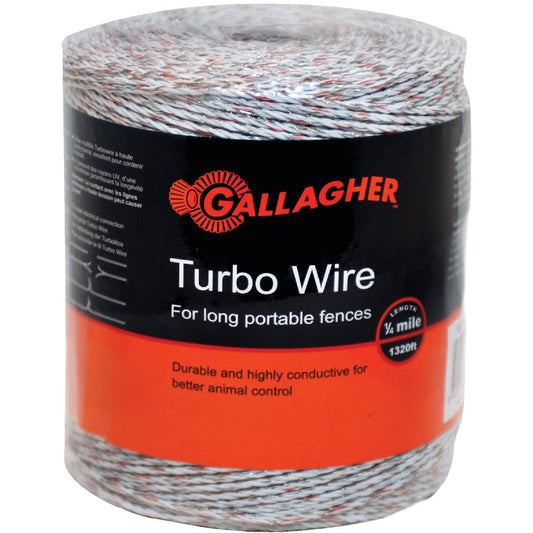 Gallagher 1/8-Mile Mixed-Metal Strands UV Stabilized Electric Fence Turbo Wire