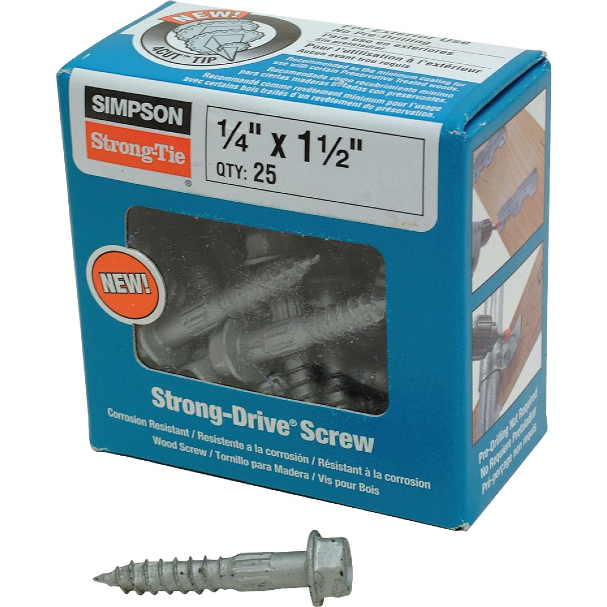 Simpson Strong-Tie 1/4 In. 1-1/2 In. Hex Head Structure Screw (25 Ct.)