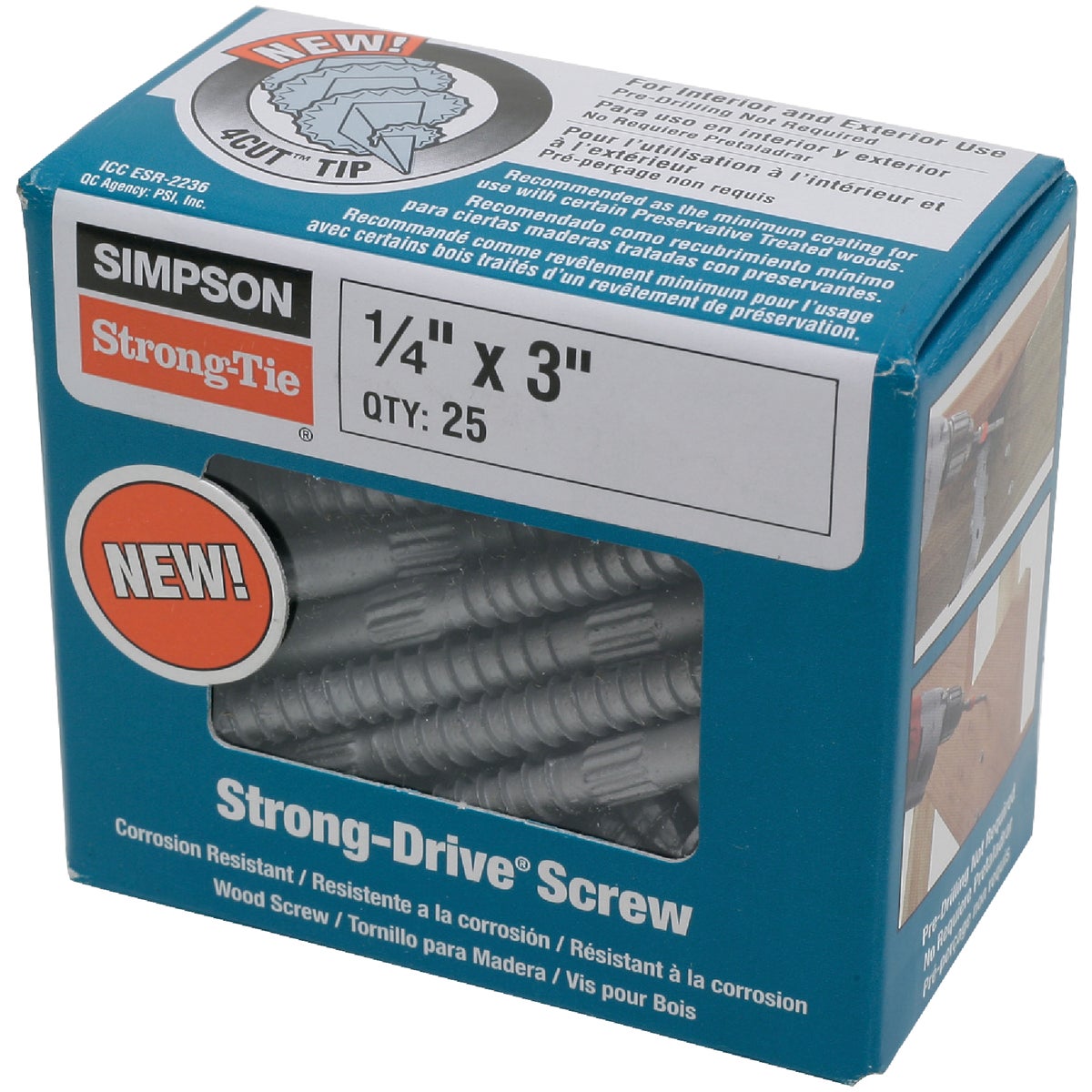 Simpson Strong-Tie 1/4 In. 3 In. Hex Head Structure Screw (25 Ct.)