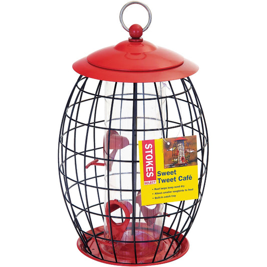 Stokes Select Sweet Tweet Cafe Red Plastic 1 Lb. Capacity Cage Bird Feeder