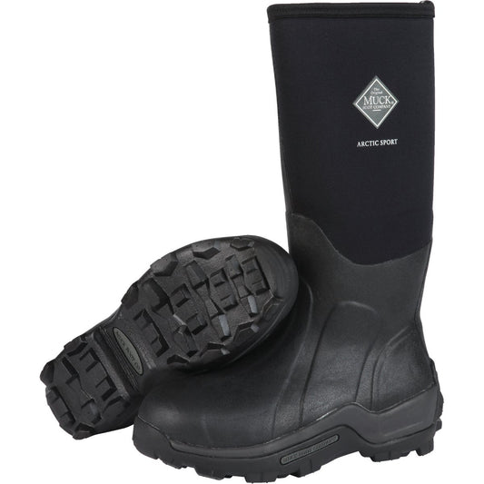 Muck Arctic Sport Men's Size 8 Black Hi Performance Rubber Boot