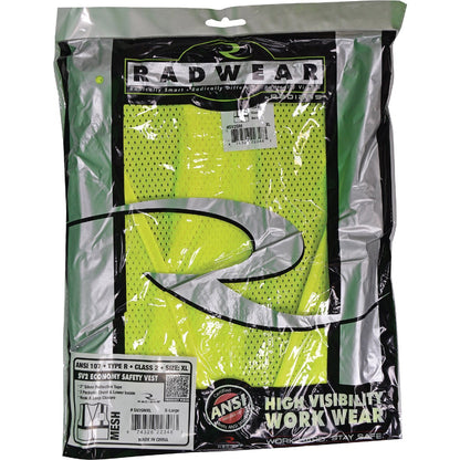 Radians Rad Wear ANSI Class 2 Hi Vis Green Safety Vest 3XL