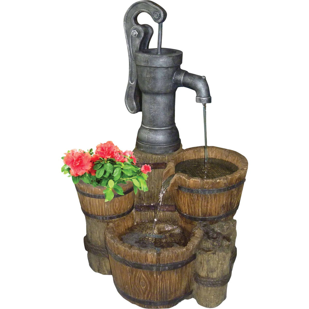 Best Garden 13 In. W. x 30 In. H. x 18 In. L. x Resin Water Pump Planter Fountain