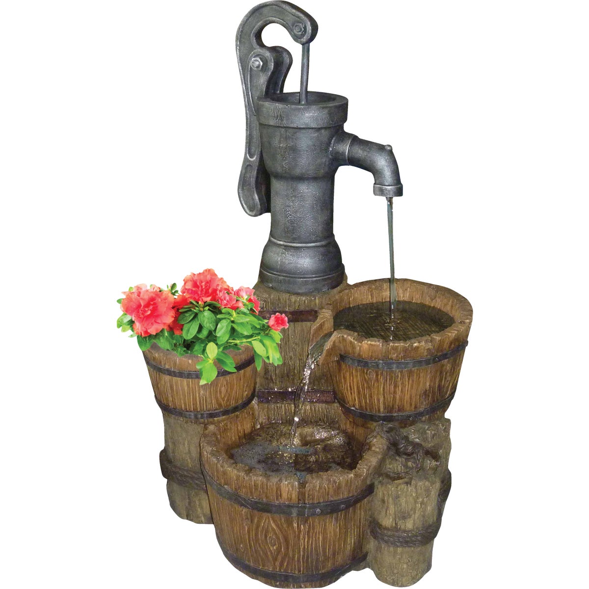 Best Garden 13 In. W. x 30 In. H. x 18 In. L. x Resin Water Pump Planter Fountain