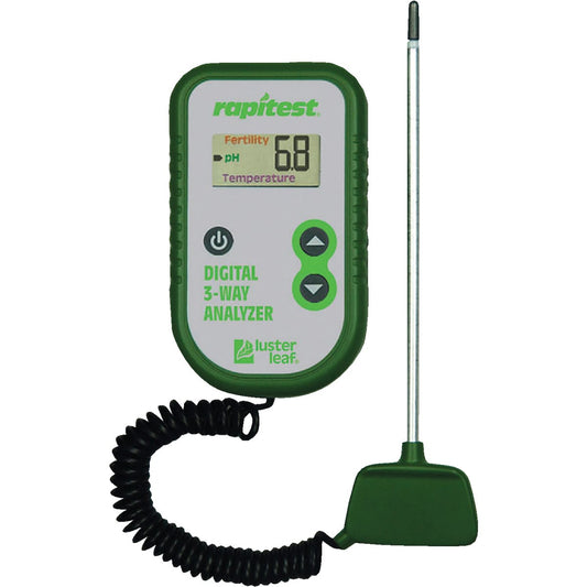 Rapitest Plastic w/Metal Probe 3-Way Digital Soil Tester