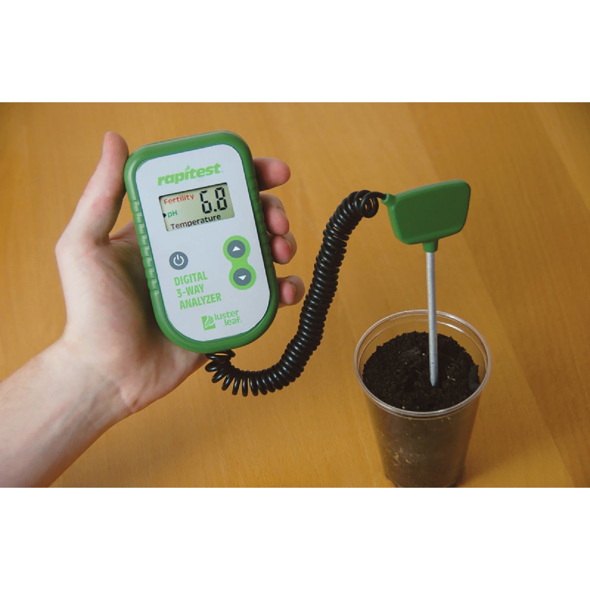 Rapitest Plastic w/Metal Probe 3-Way Digital Soil Tester