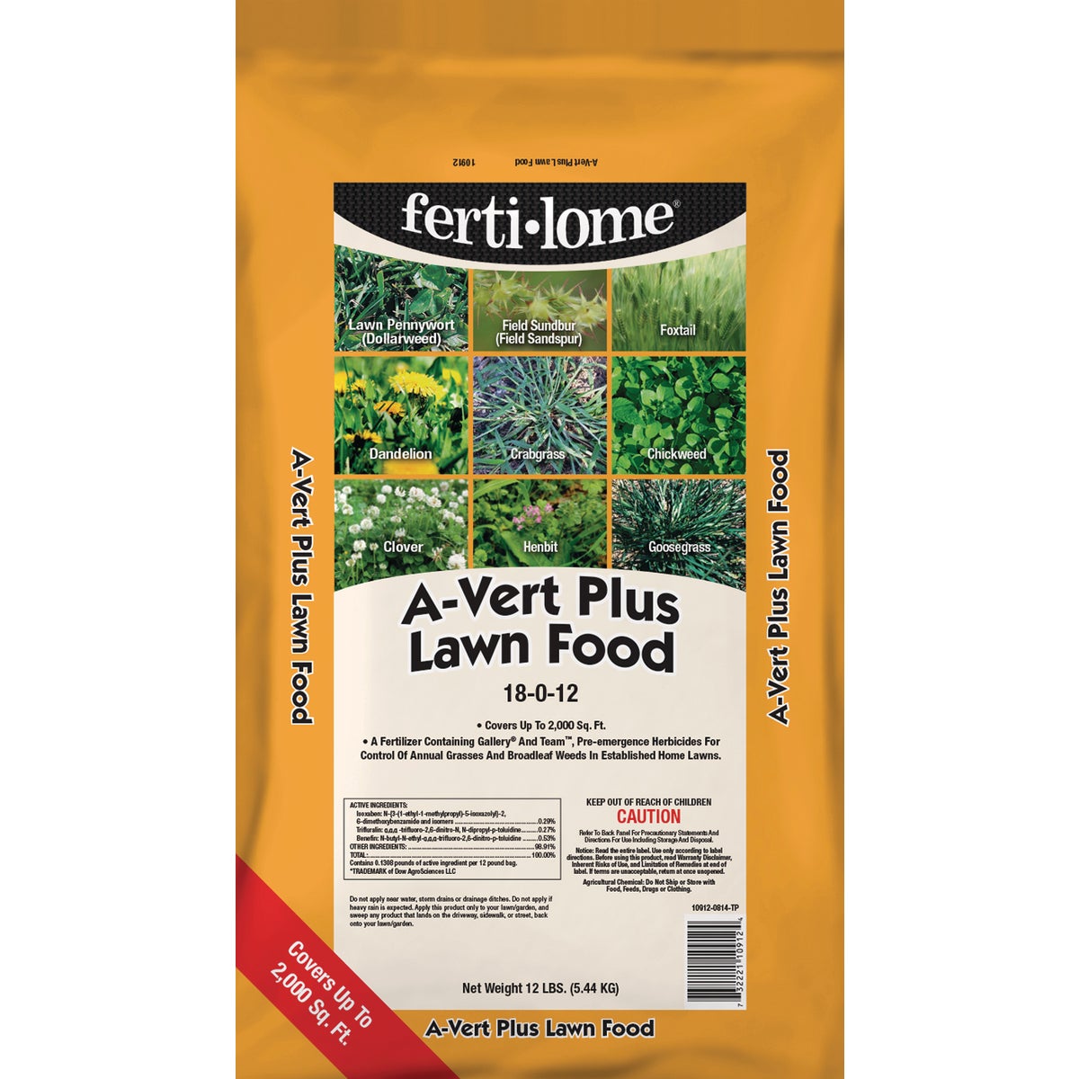 Ferti-lome A-Vert 12 Lb. 2000 Sq. Ft. 18-0-12 Lawn Fertilizer with Weed Killer