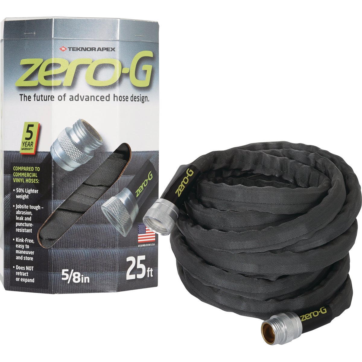 Apex Zero-G 5/8 In. Dia. x 25 Ft. L. Drinking Water Safe Garden Hose