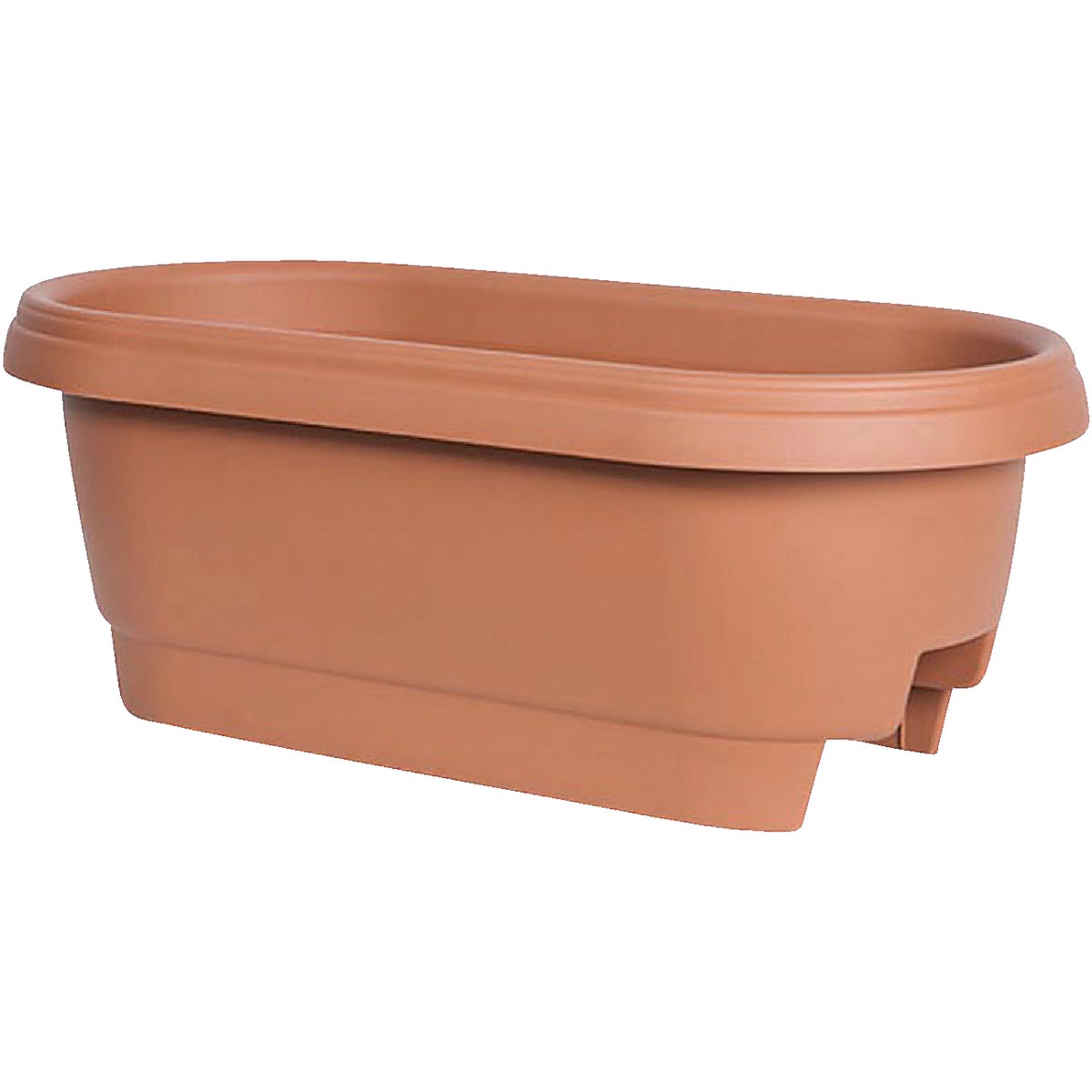 Bloem 24 In. L. Resin Terra Cotta Deck Rail Planter