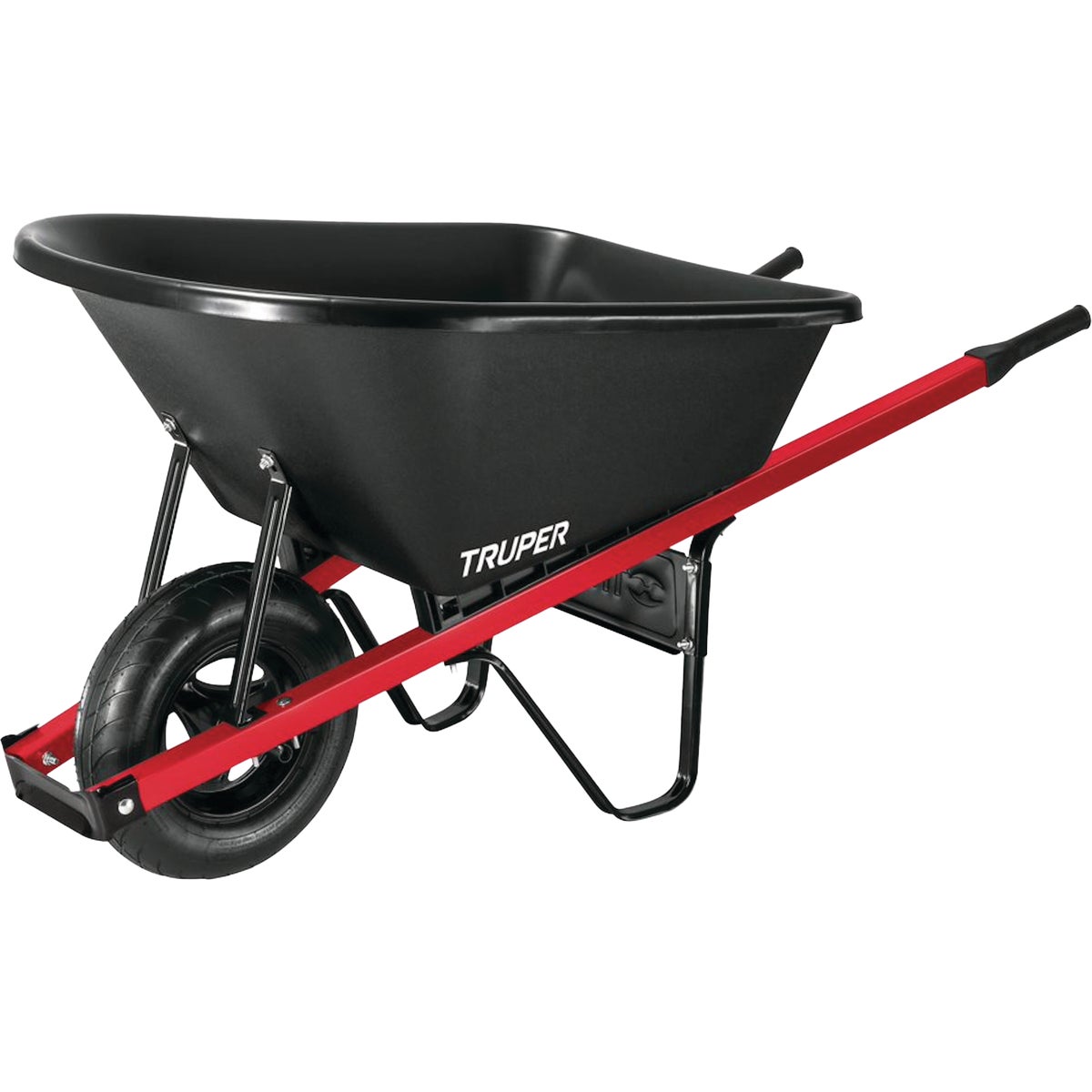 Truper 6 Cu. Ft. Poly Wheelbarrow with Steel Handle