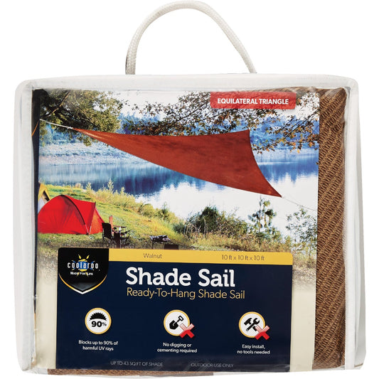 Coolaroo 10 Ft. Walnut High Density Polyethylene Shade Sail Canopy