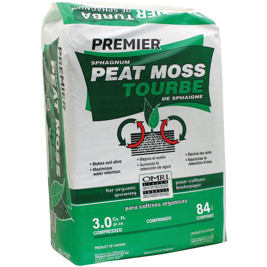 Premier 53 Lb. 3.0 Cu. Ft. Compressed Bale Sphagnum Peat Moss