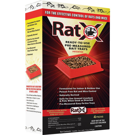 RatX Disposable Rat & Mouse Pre-Measured Bait Tray (4-Pack)