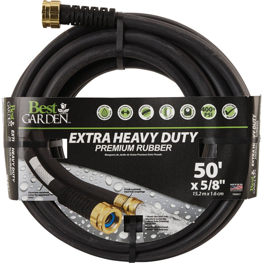 Best Garden 5/8 In. Dia. x 50 Ft. L. Drinking Water Safe Hot Water Rubber Garden Hose