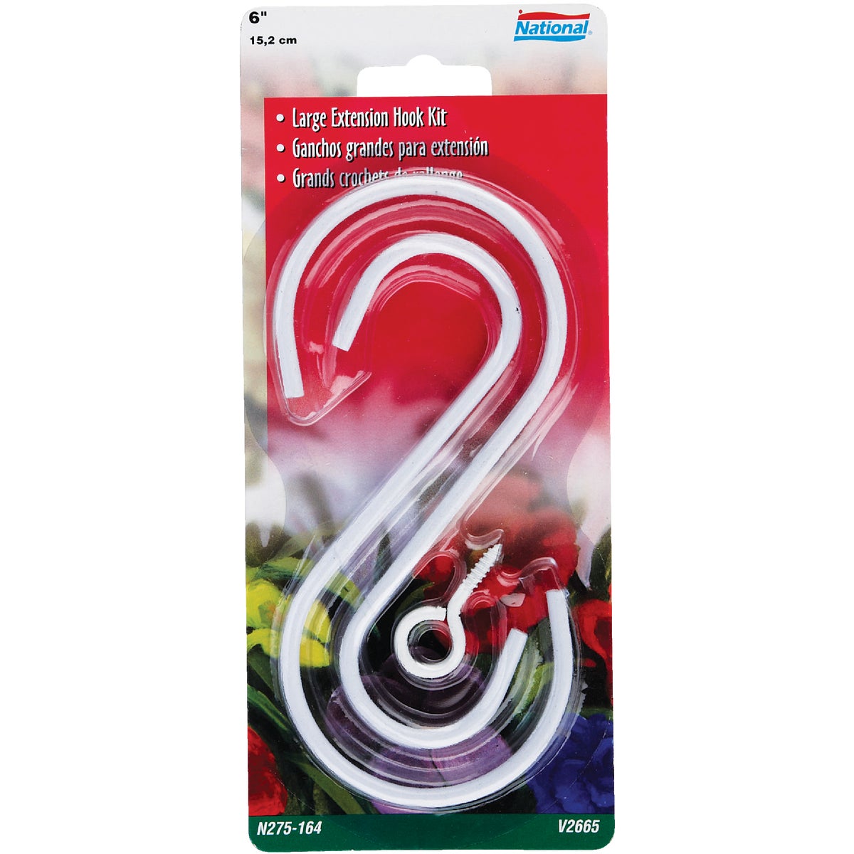 National Hardware 6 In. White Steel Extension Hook Kit