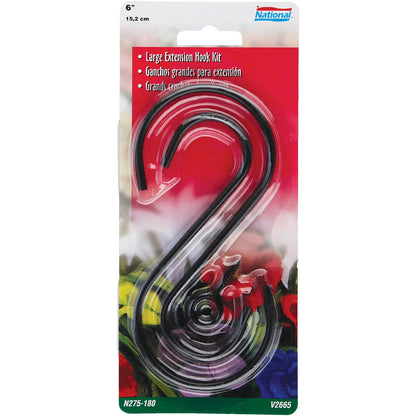 National Hardware 6 In. Black Steel Extension Hook Kit
