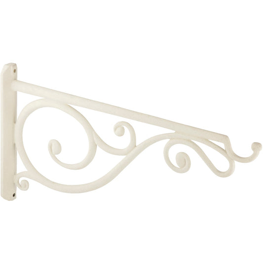 Panacea 14 In. White Scrolls & Arched Cast Aluminum Decorative Hanging Plant Bracket