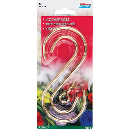 National Hardware 6 In. Brass Steel Extension Hook Kit