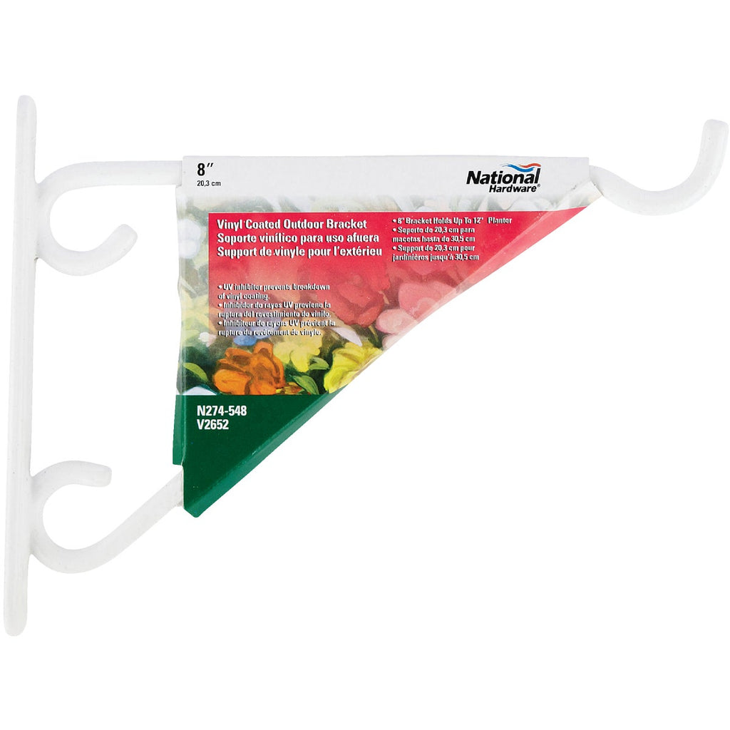 National 8 In. White Vinyl-Coated Steel Plant Hanger Bracket