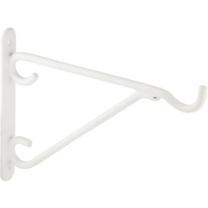 National 8 In. White Vinyl-Coated Steel Plant Hanger Bracket