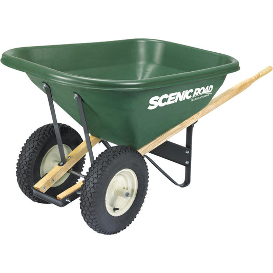 Scenic Road 8 Cu. Ft. Dual-Wheel Heavy Duty High-Density Poly Wheelbarrow