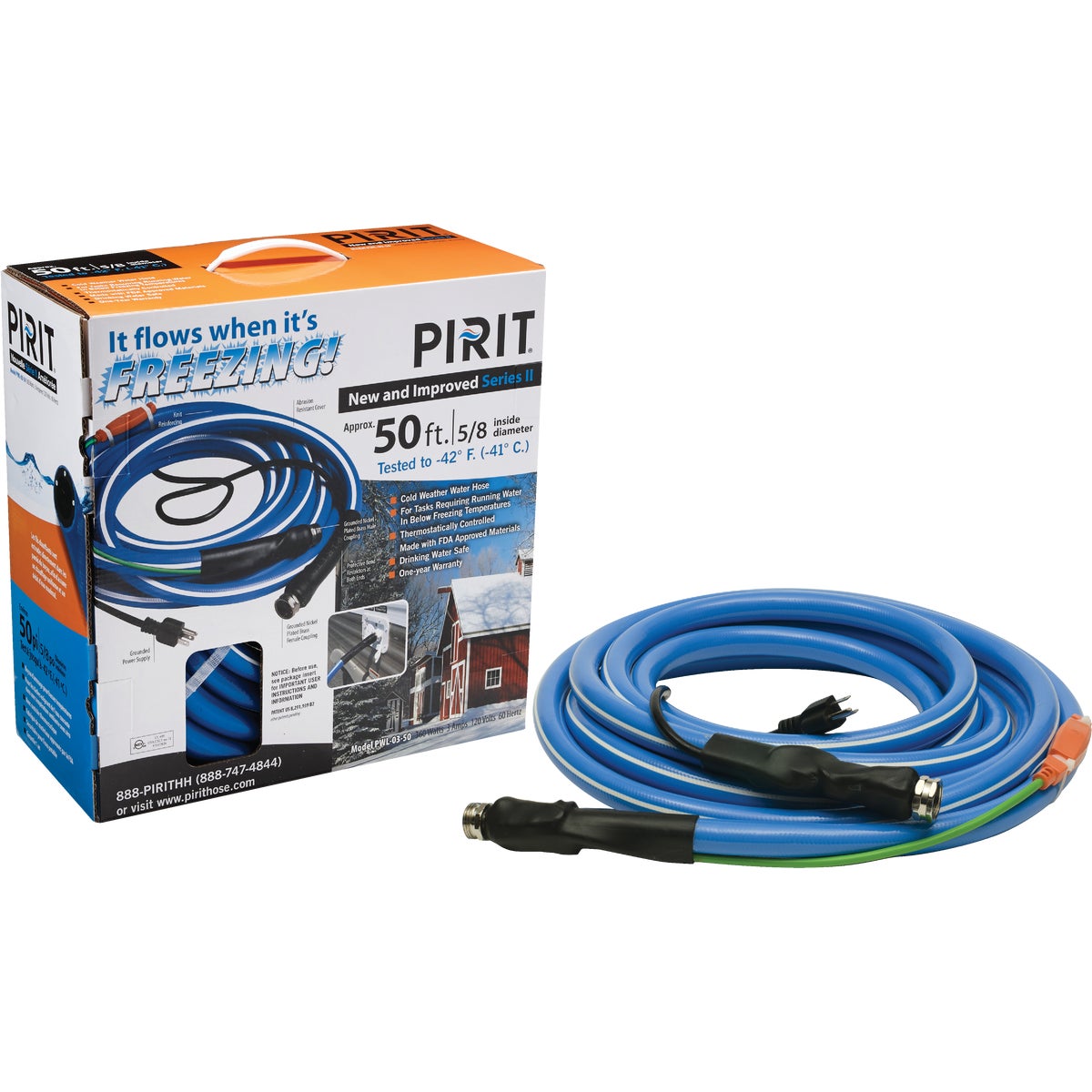 Pirit 5/8 In. Dia. x 50 Ft. L. Heated Water Hose