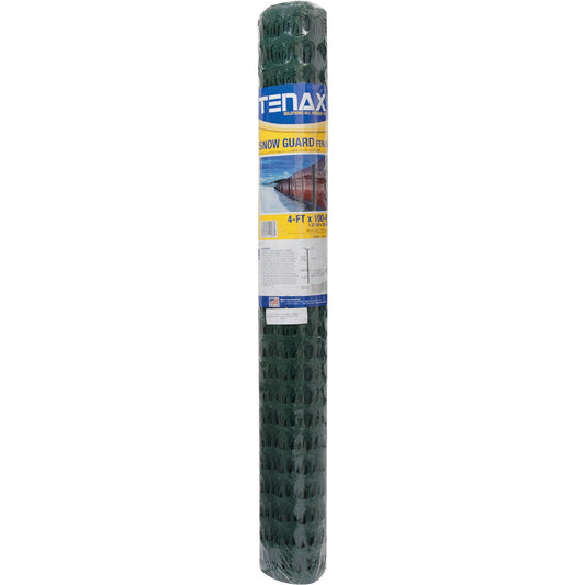 Tenax Sno-Guard 4 Ft. H. x 100 Ft. L. Polyethylene Snow Safety Fence, Green