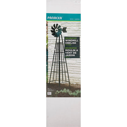 Panacea 72 In. Metal Decorative Windmill Obelisk